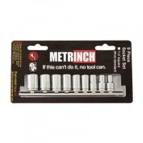 Metrinch 9Pc Combination Socket Set Met/Sae