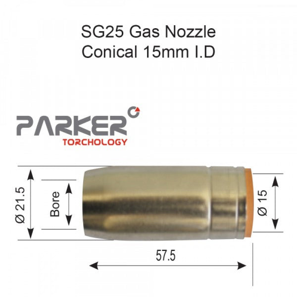 Parker SG25 Nozzle Conical Pack Of 2