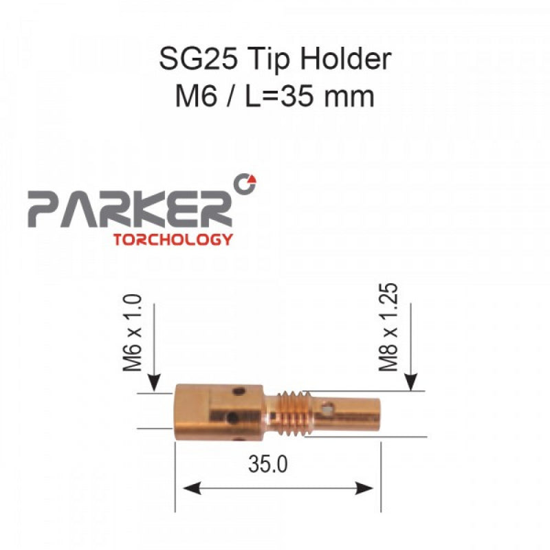 Parker SG25 Tip Holder M6 / L=35 mm Pack Of 2