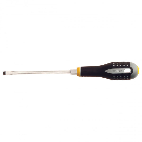 Bahco ERGO™ Bolster Slotted Flat Tipped Screwdriver With Rubber Grip 8mm x 125mm