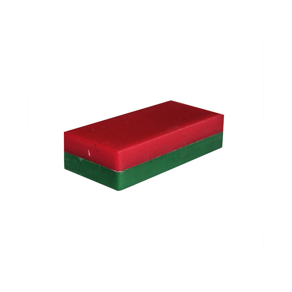 Ceramic Ferrite Block Magnet 52mm x 25mm x 12.7mm - Plastic Coated -Red/Green