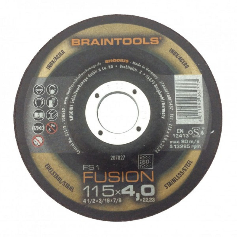 Rhodius BRAINTOOL FS1 125x4.0x22mm 40G Fusion Disc - 10 Pack