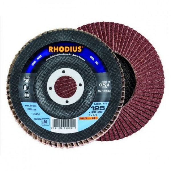 Rhodius PROline LSAF1 115x22 P120 Flap Disc - 10 Pack