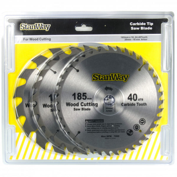 Stanway 185mm 16 24 40T Saw Blade Set 3