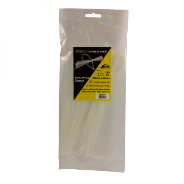 Stanway 200mm x 4.6mm Natural Cable Tie 25Pk