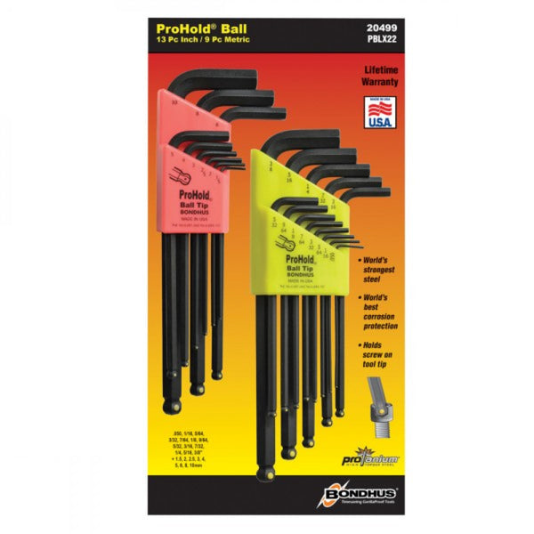 2 Pack Bondhus 22 Piece Prohold L-Wrench