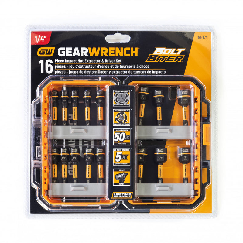 GEARWRENCH 16 Pc. Bolt Biter™ Nut Extractor & Driver Set
