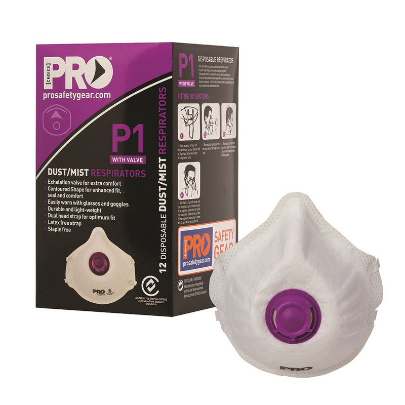 Dust Masks P1+Valve / 12 Pack