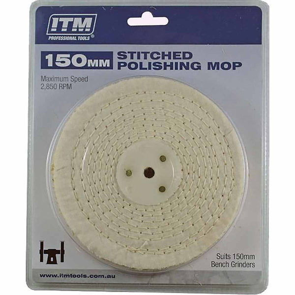 Itm Polishing Mop Stitched 50 Fold 150 x 25mm