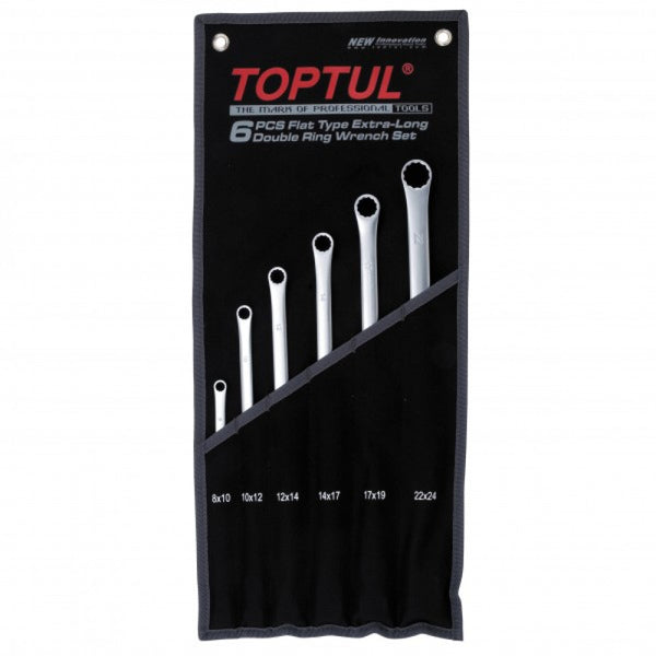 Toptul Double Ring EL Spanner Set 6 Piece Pouch