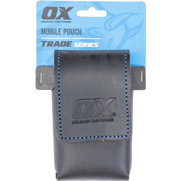 OX Trade Black Leather Mobile Phone Holder - L