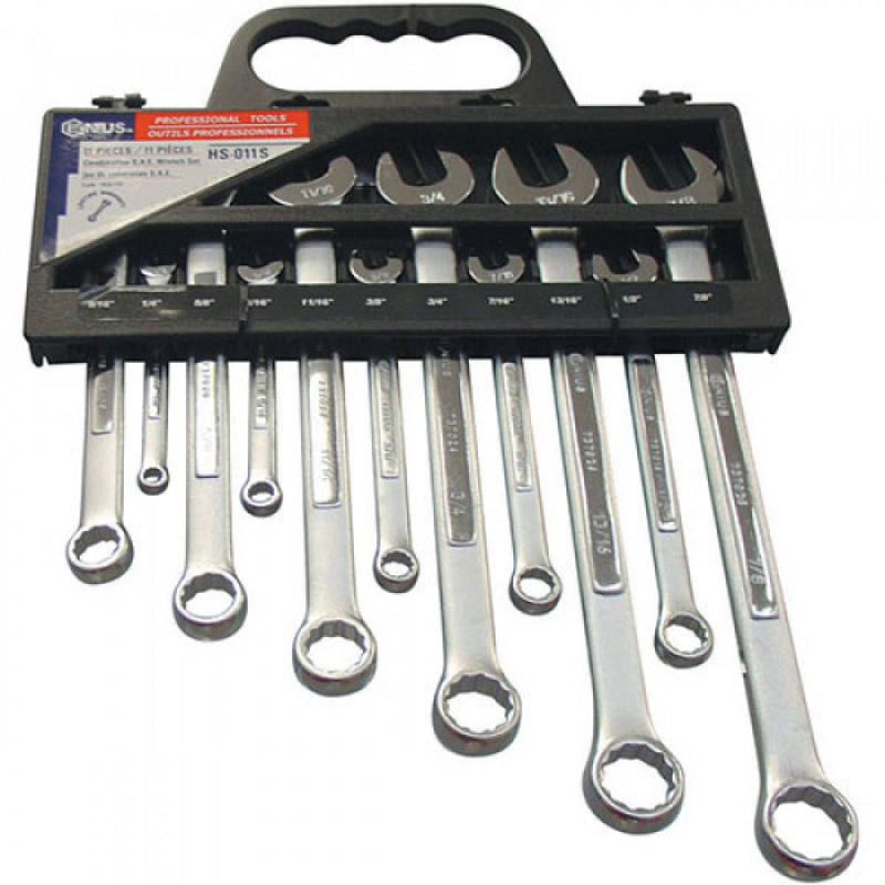 Genius 11Pc 1/4" - 7/8" SAE Combination Wrench Set