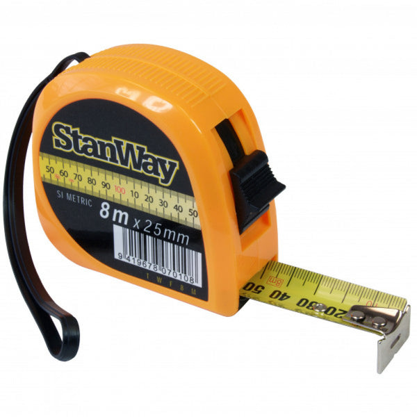 Stanway #Twf8M Fluro Builders Tape 8M x 25mm