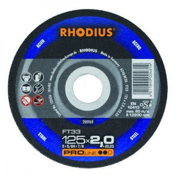 Rhodius PROline FT33 Steel100x2.0x16 Cut Off Disc - 10 Pack