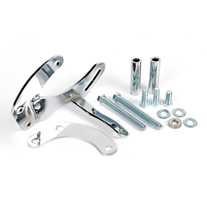 Chev SB Power Steering Pump Bracket Kit - Chrome