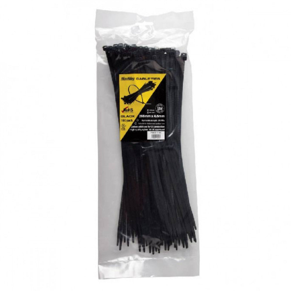 Stanway 288mm x 4.6mm Uv Black Cable Tie 500Pk