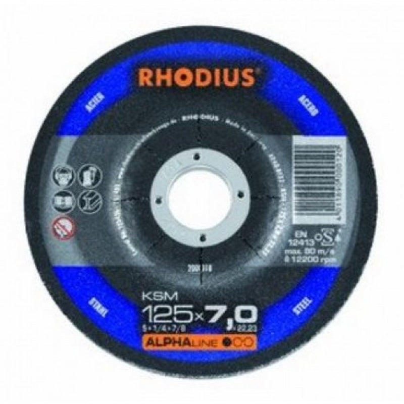 Rhodius ALPHAline KSM 125x7x22 Steel Grinding Disc - 10 Pack