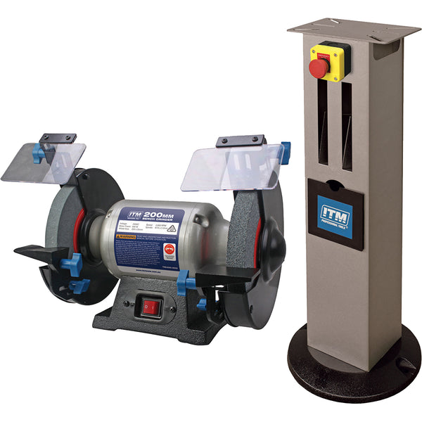 Itm Bench Grinder W/ Stand & Emergency Stop Switch