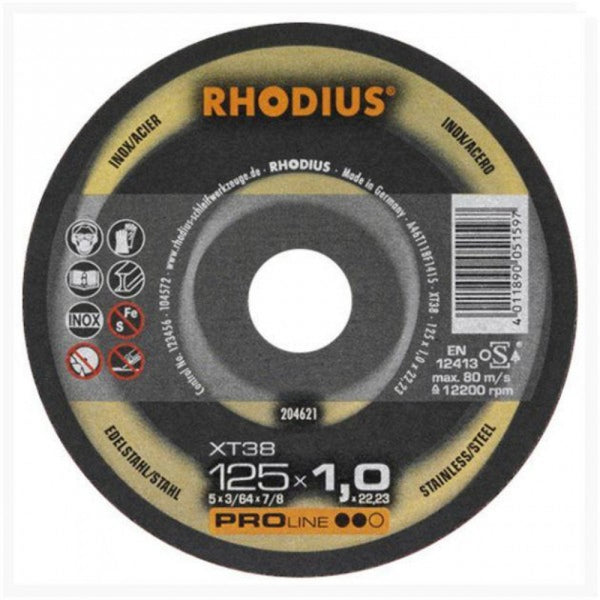 Rhodius PROline XT38 115x1.0x22mm D/C Cut Off Disc - 10 Pack