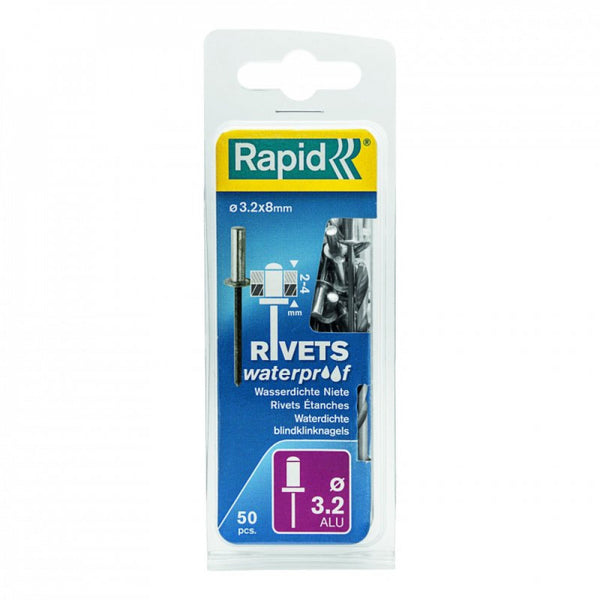 Rapid Rivets 3.2x8mm Waterproof 50pc + Drill