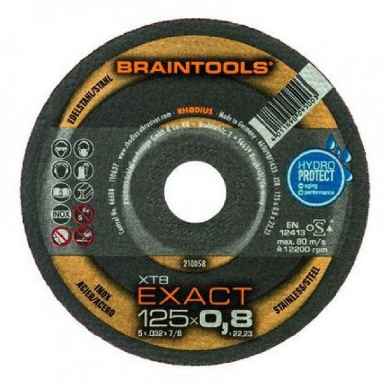 Rhodius BRAINTOOL XT8 115x22mm Cut Off Disc - 10 Pack