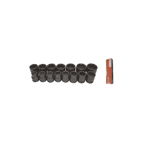 T&E Tools 3/4" Dr. 15Pc 19-60mm Standard Impact Socket Set