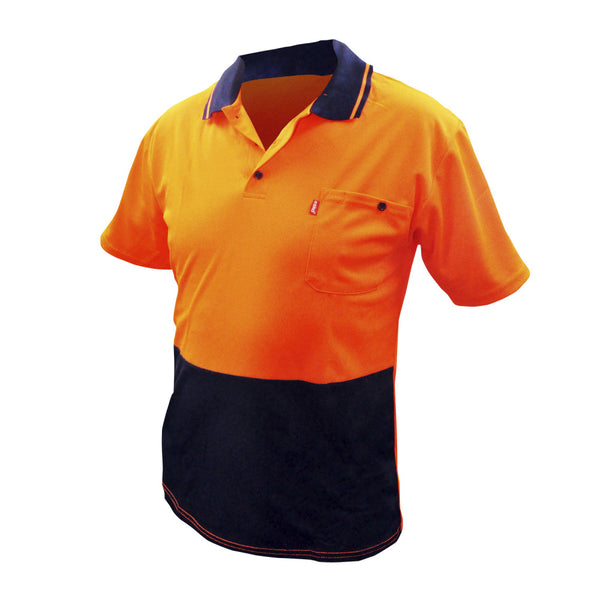 Hi-vis Safety Polo Shirt, Non-reflective, Orange, Sizes S–4XL