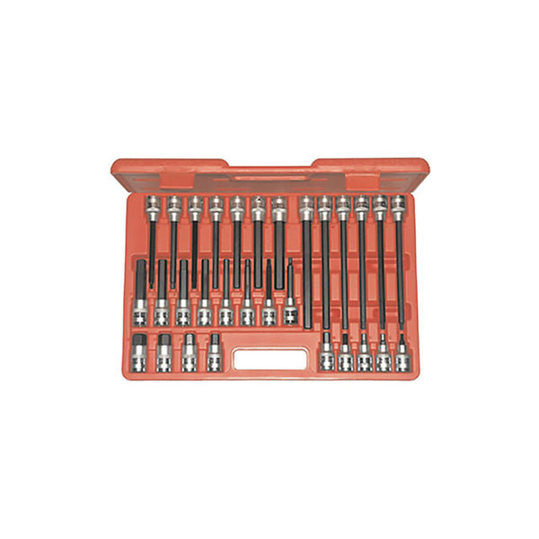 T&E Tools 30Pc 1/2" Dr. SAE In-Hex Socket Set