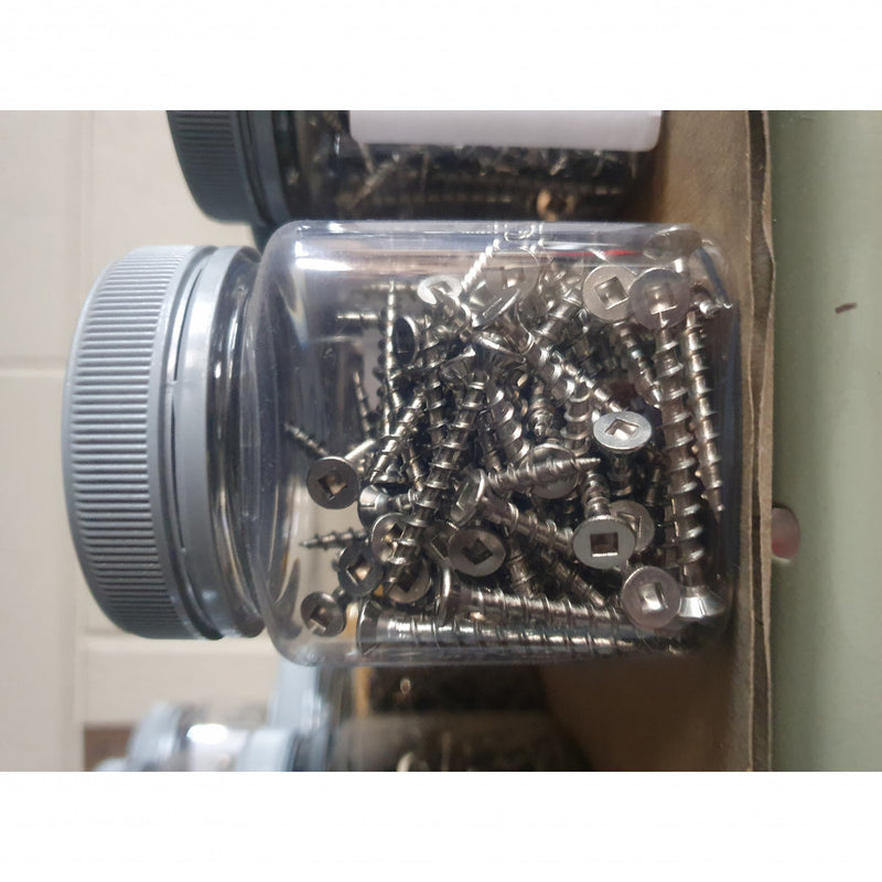 Surefix Screw SS CSK SQ x 100pc JAR 8G x 1.3/4