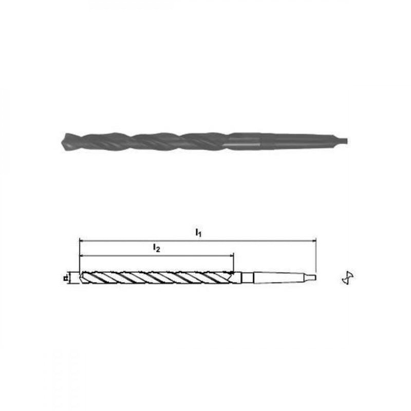 11/16"x8" Flute Length Taper Shank Drill