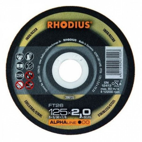 Rhodius ALPHAline FT26 115x2.0x22 Cut Off Disc - 10 Pack