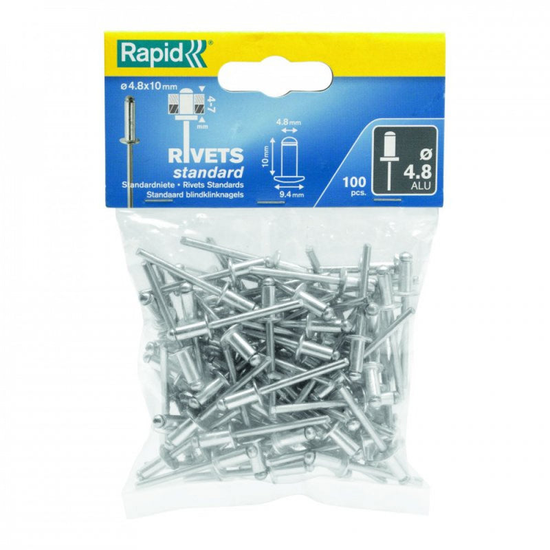 Rapid Rivets 4.8x10mm Standard Alu 100pc