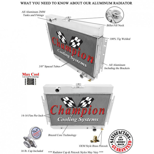 Champion Radiator,Shroud & Fan Kit Chev-Chevelle Belair 1963-67 Dual 12" Fans