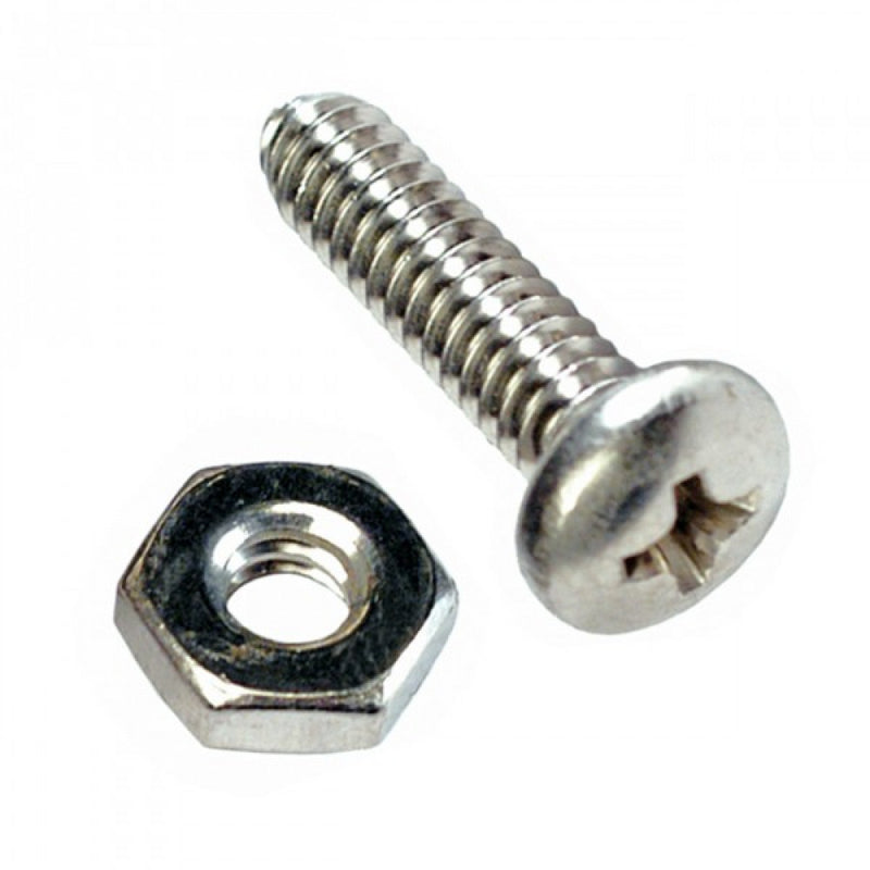 Champion 1/4in x 1 - 1/2in Round Hd Screw/Nut - 10