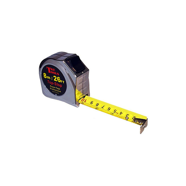 T&E Tools 8m/26Ft Measuring Tape Metail 25mm Wide