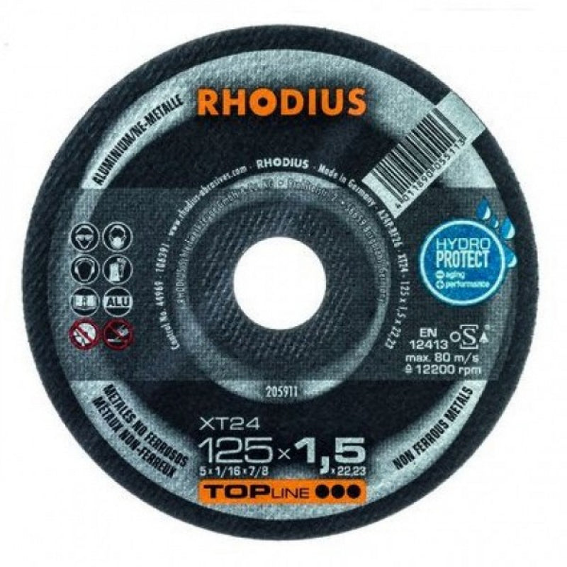 Rhodius Topline 125x1.5x22mm Non Ferrous C/O Disc - 10 Pack