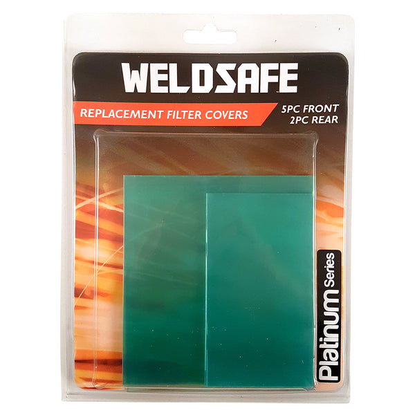 Weldsafe 7pc Welding Helmet Replacement Filter Covers Set - Platinum