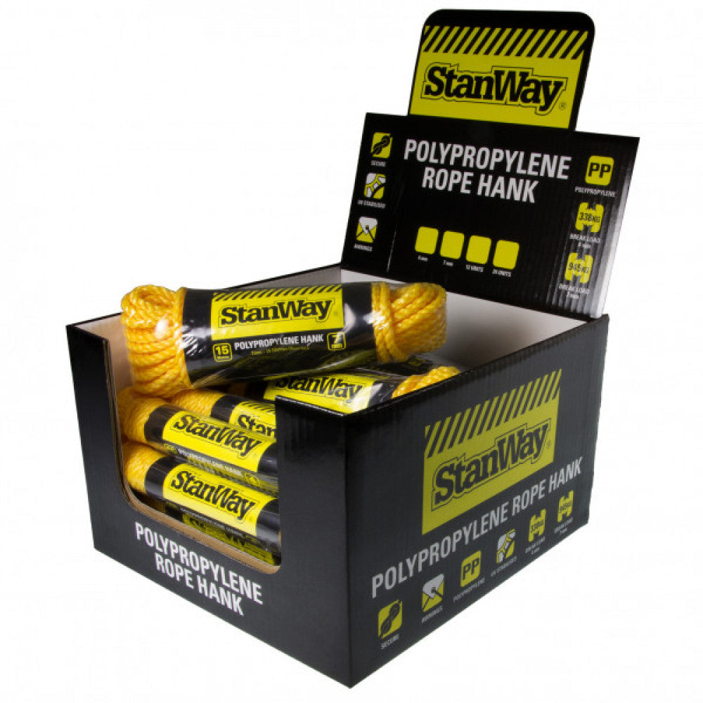 Stanway Yellow Tiedown Rope 15M x 07mm