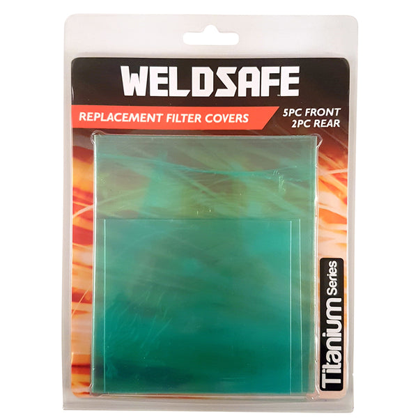 Weldsafe 7pc Welding Helmet Replacement Filter Covers Set - Titanium