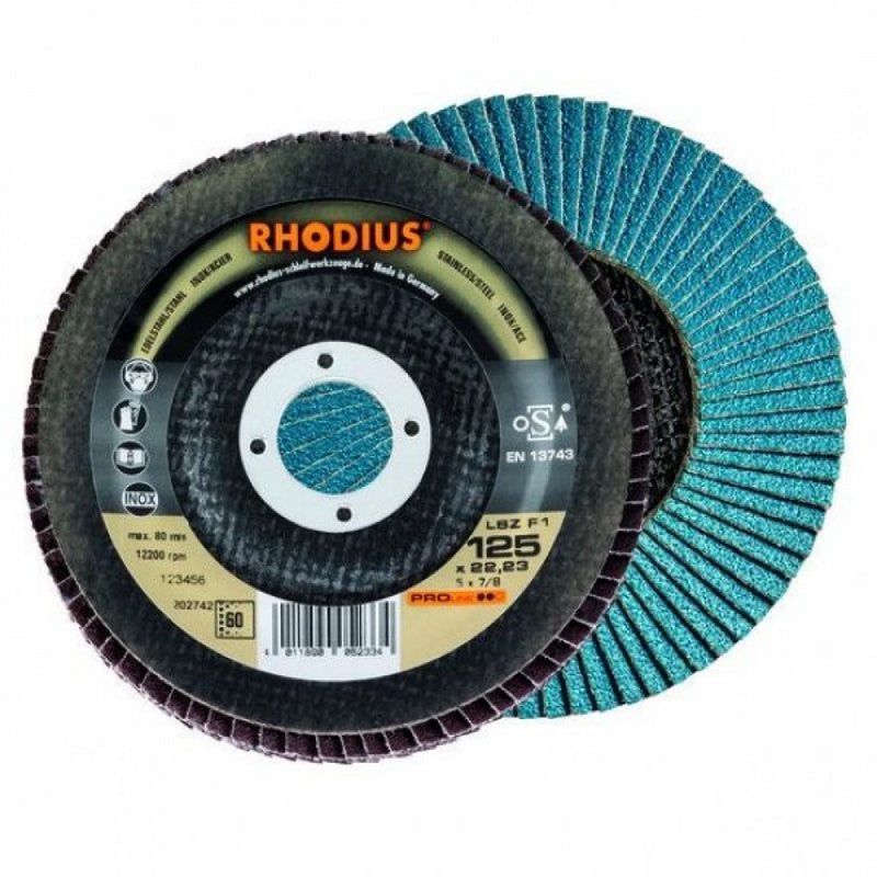 Rhodius PROline LSZF2 115x22 Z60 Flap Disc - 10 Pack