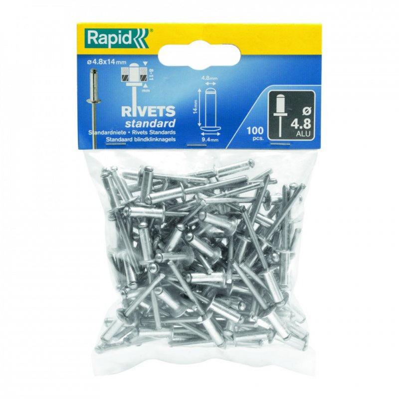 Rapid Rivets 4.8x14mm Standard Alu 100pc