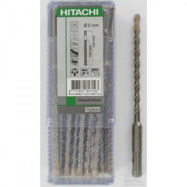 HIKOKI & Hitachi SDS Plus 6 x 160 x 100mm 25 Pack
