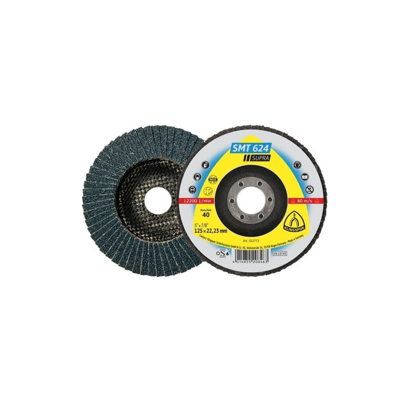 Klingspor SMT624 Zirconia Flap Disc - 180mm, 60g (10pk)