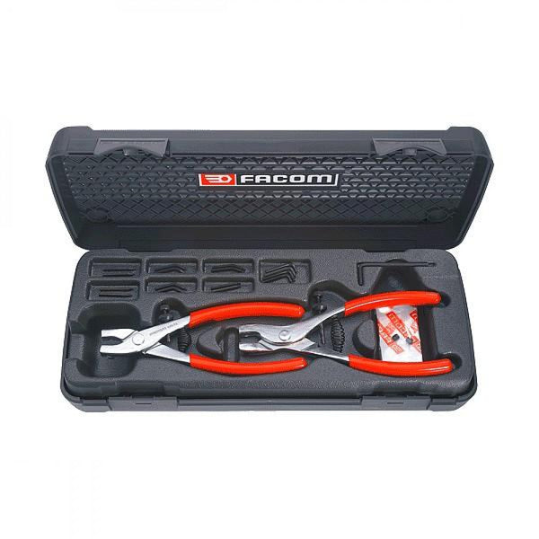 Plier Circlip Set 8-63mm Int/Ext With 18 Tips 2 x Pliers 469.PA/467.PA Facom 470