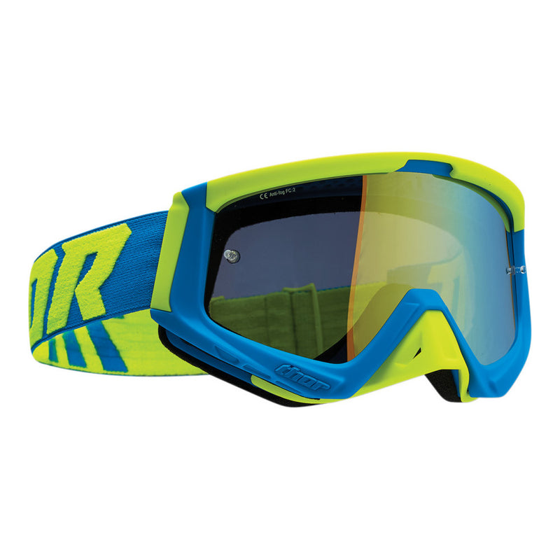 Thor MX Goggles S22 Sniper Blue Flo Acid Inc. Spare Clear Lens #